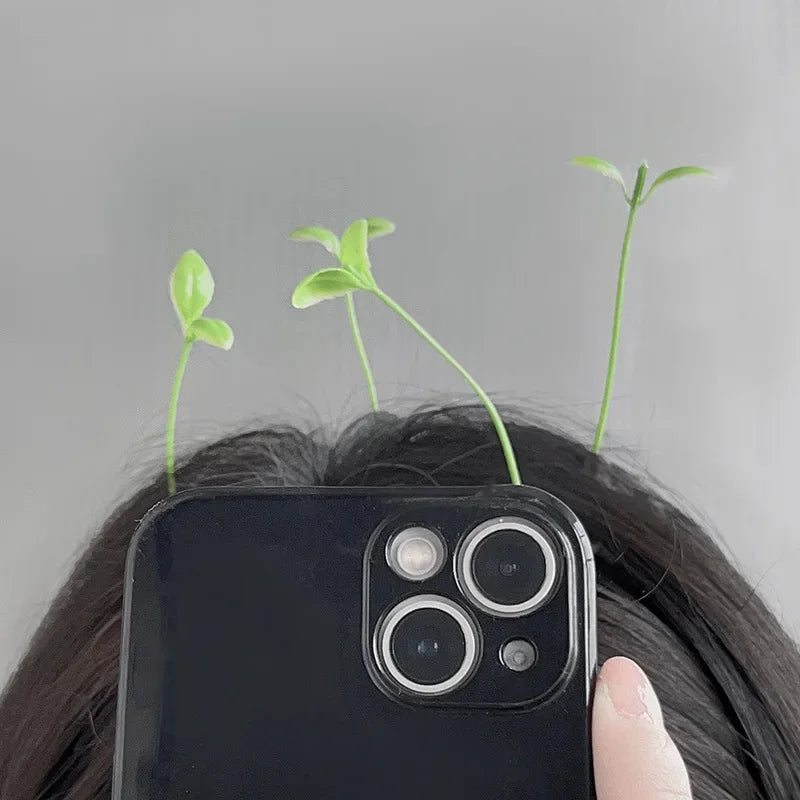 Cute Artifacts Funny Little Bean Sprouts With Grass Growing On Their Heads Sprouting Grass Hair Clips Cute Bean Sprout Clips 집게핀
